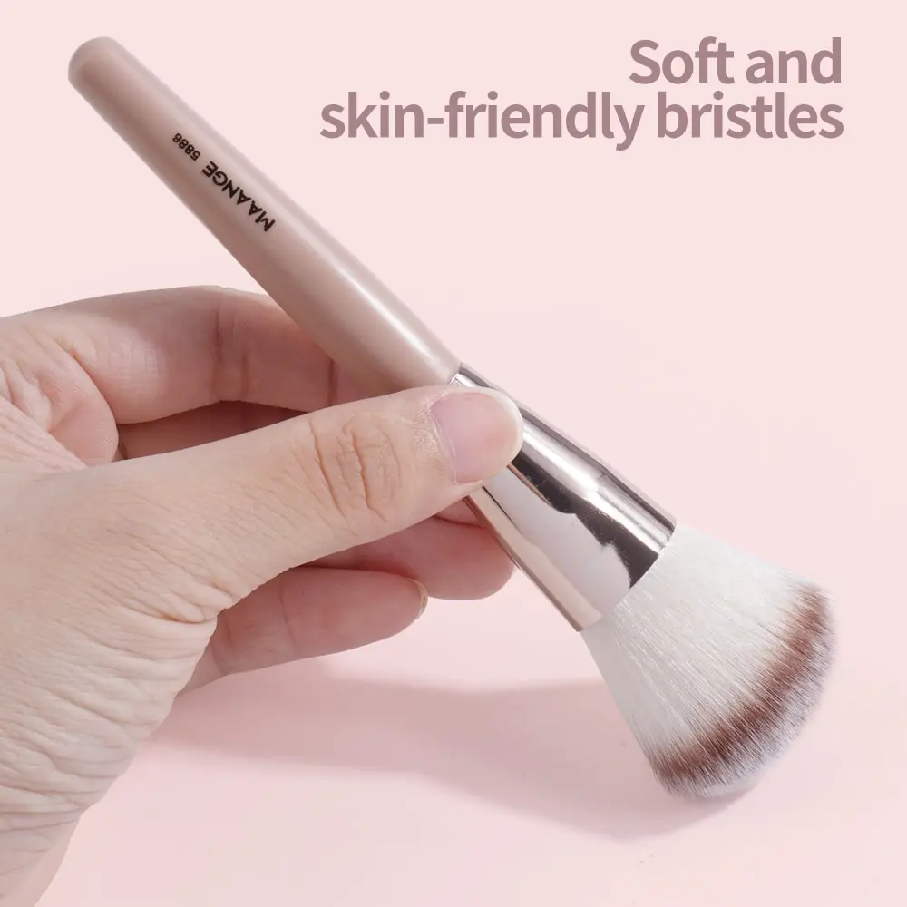 Maange-Juego de brochas de maquillaje, 9 piezas, resaltador de polvo cosmético, sombra de ojos, mezcla de herramientas de belleza, brochas de cerdas suaves densas