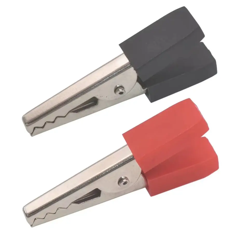 

30mm Alligator Clips Black Red Plastic Coated Testing Probe Mini Crocodile Clip Clamp 10000pcs/lot