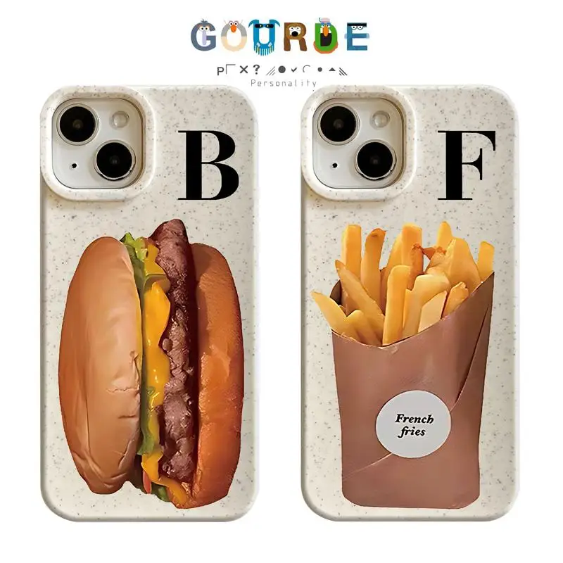 

Gourde Simple Burger French Fries patterns Phone Case for Iphone 16 15 14 12 13 11 Pro Max IP 7 8 Plus Iphon X XS XR Xs Max