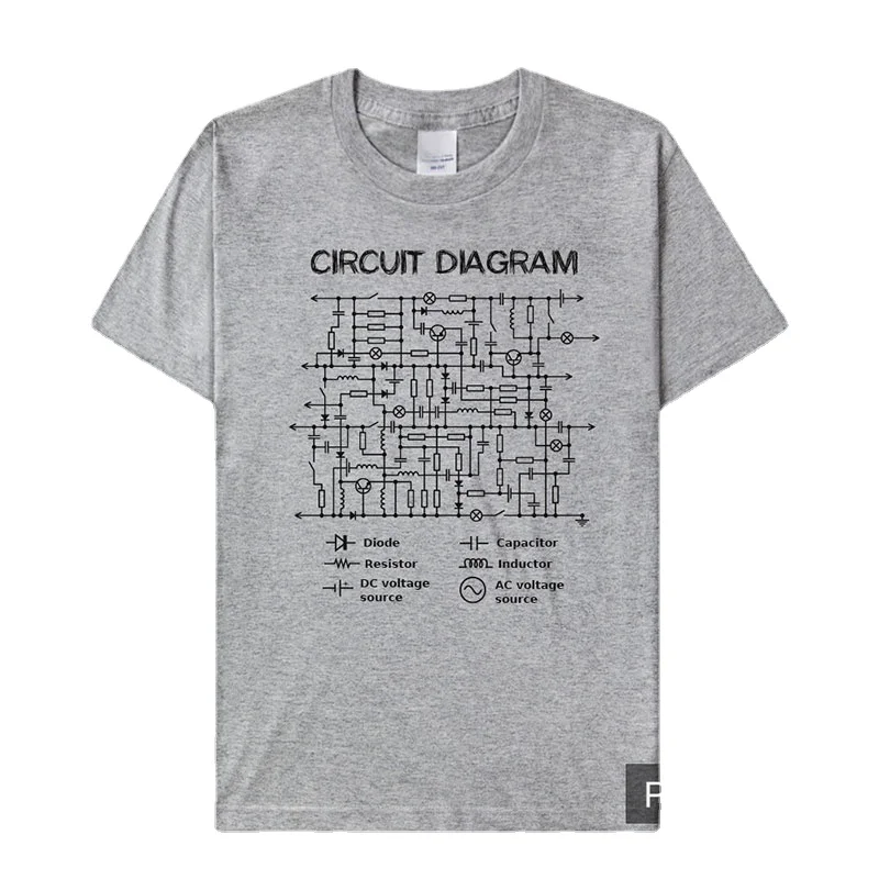 Physical and Electrical Engineering Circuit Diagram T-Shirt Summer Cotton Short Sleeve O-Neck Unisex T Shirt New S-3XL