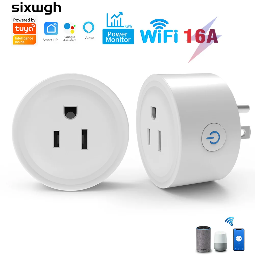 

Smart WiFi Outlet with Energy Monitoring Tuya Zigbee Voice Control Timer for US Standard Socket