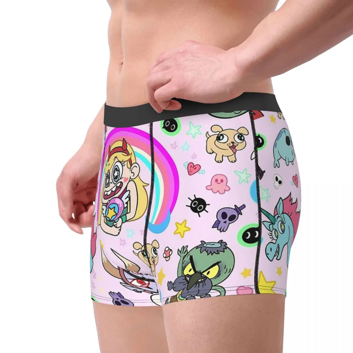 الملاكم السروال السراويل نجمة مقابل قوى الشر! بطانية سراويل داخلية للرجال تهوية لهدايا صديقها للرجال