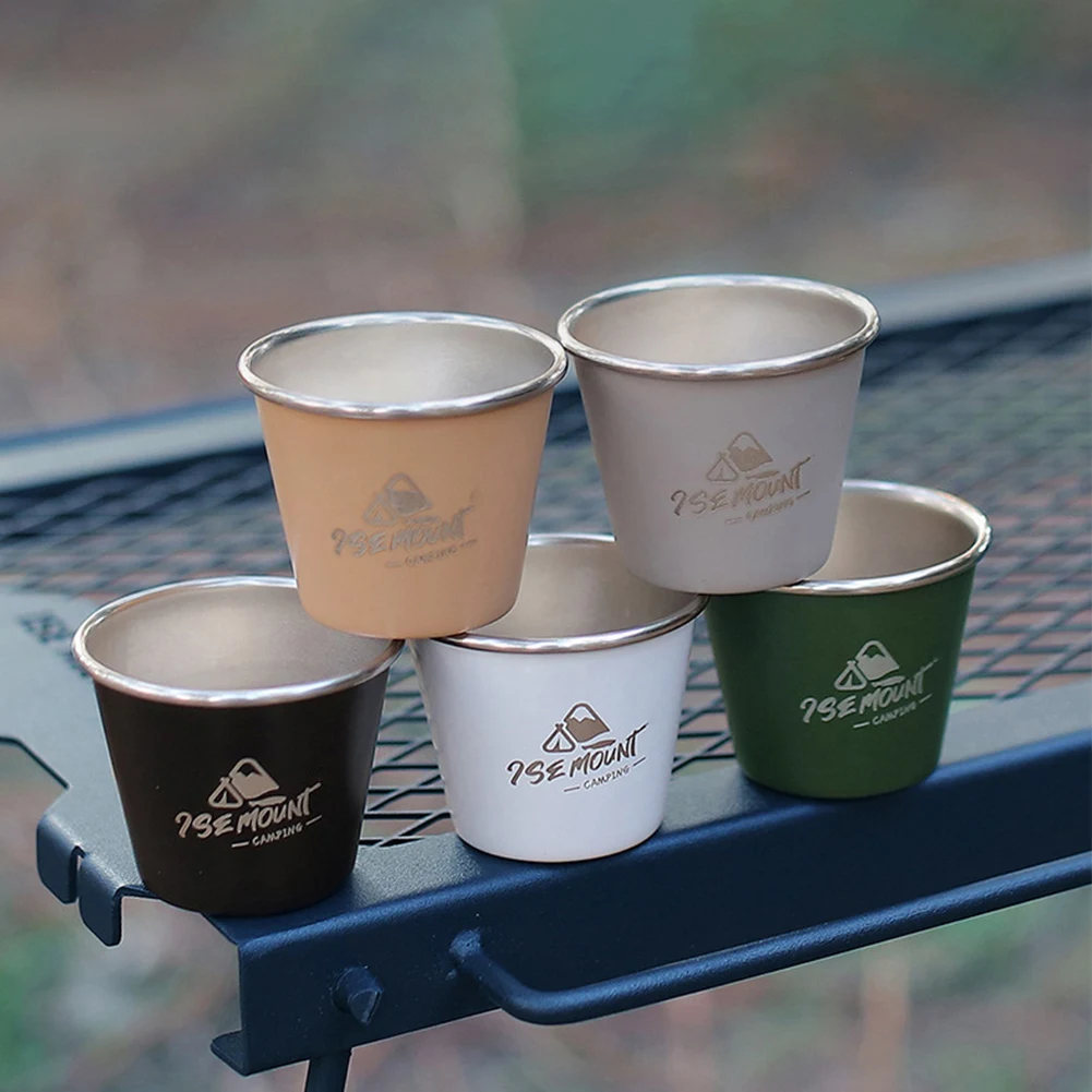 

4 шт., 50 мл, стаканы из нержавеющей стали, портативная посуда, кружка для чая, молока, штабелируемый стакан для кофе, уличная чашка для водки, мини-чашка для пинта