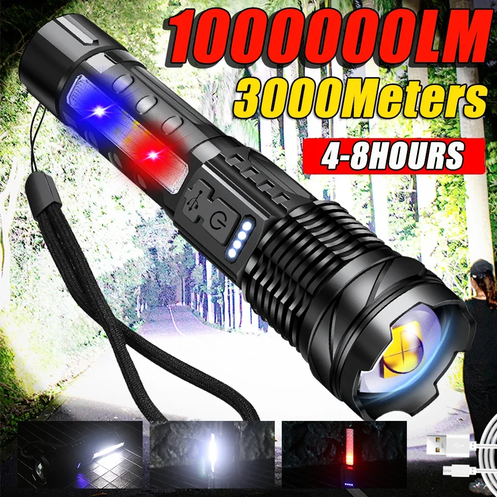 NEW A76 High Power Led Flashlights Built-in 18650 Battery Tactical Flashlight Emergency Spotlight Most Powerful Lantern