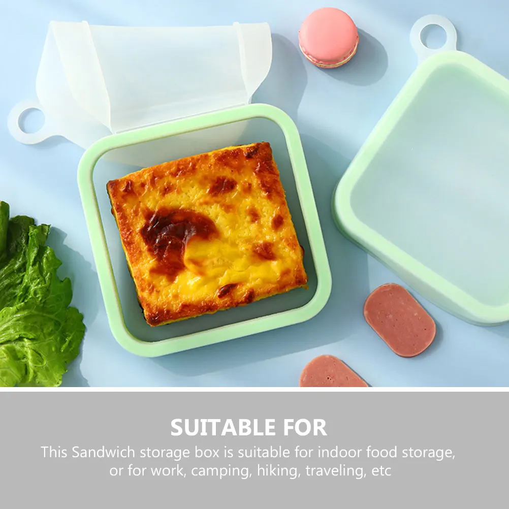 

2pcs Reusable Sandwich Lunch Boxes Leak-Proof Bread Storage Containers Outdoor Camping Hiking Travel Food Storage Fruit Snack