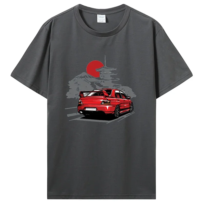 Initial D T-shirt Drift Japanese Car Mitsubishi Lancer Evolution Tshirt Clothing Summer Cotton Short Sleeve Tee Shirt Unisex Top