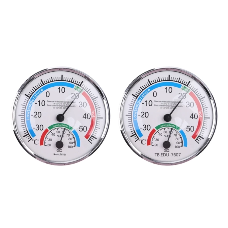 Mini Indoor Thermometer Hygrometer 2 in 1 Temperature Analog Humidity Monitor Gauge for Home Room