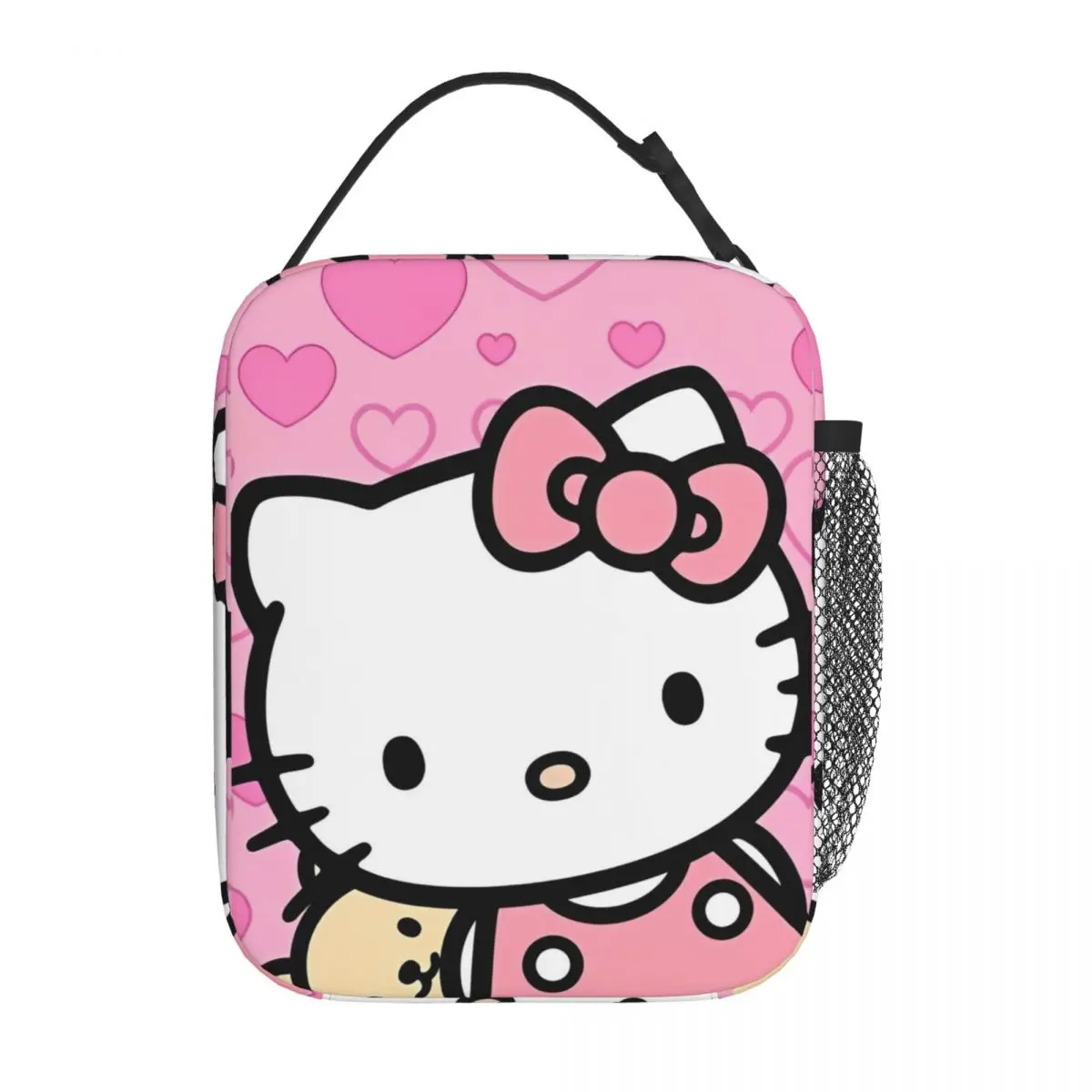 Cute Kawaii Hello Kitty borsa termica per il pranzo borsa termica riutilizzabile portatile Lunch Box Tote School Picnic borse per la conservazione