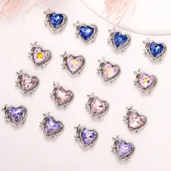 10 pezzi di lusso cuore Nail Art Charms lega gioielli Starlight LoveNail strass ornamento 3D zircone cristalli per unghie diamanti decori