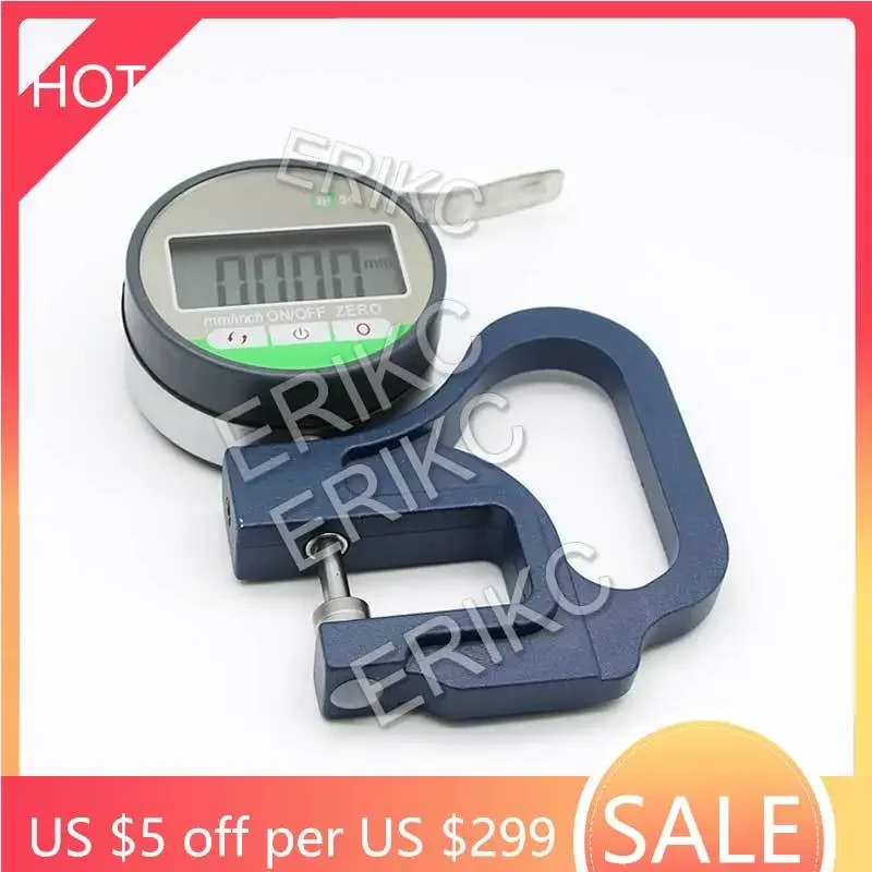 ERIKC Digital Display Micrometer Thickness Measuring Gauge E1024080 For Measure Fuel Injector Gaskets Washer Shims Thickness