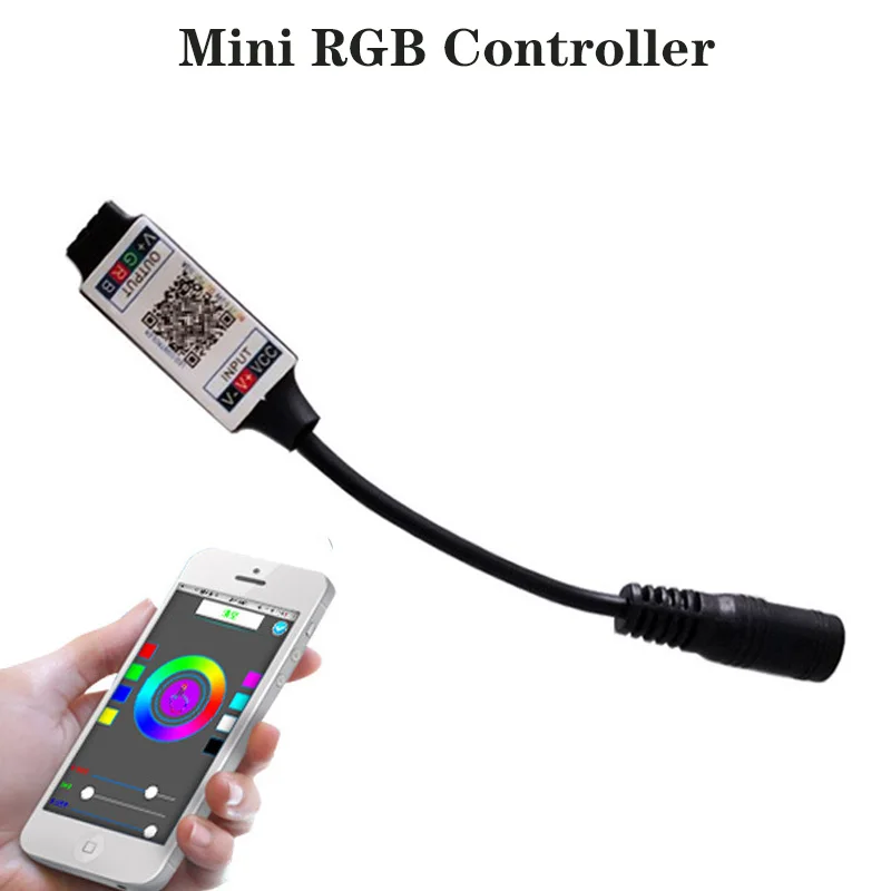 Мини RGB Bluetooth-совместимый контроллер DC 5 В 12 В 24 В Музыкальный Bluetooth SMD COB Контроллер светодиодных лент для RGB-ленточных светильников