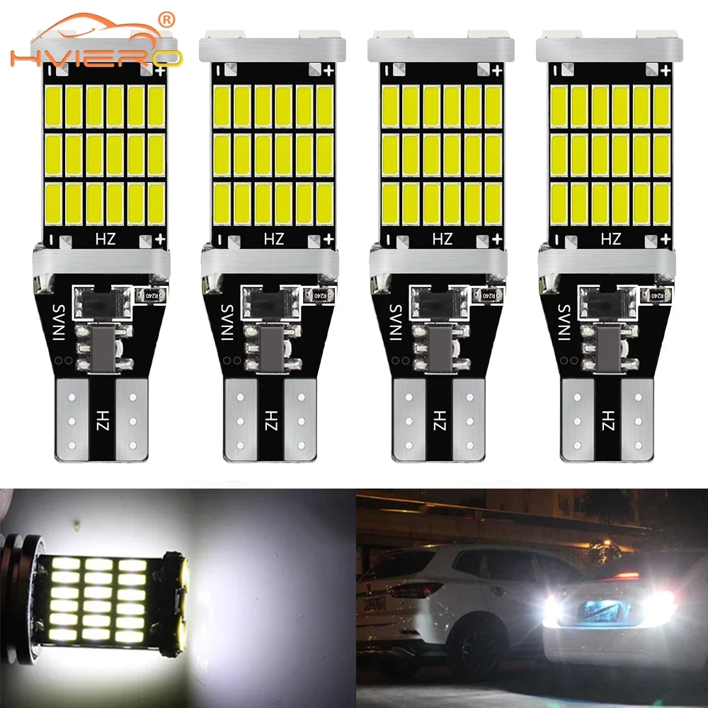 

4Pcs T15 LED Ba15s 1156 1157 General High Power Car Light Bulb W16W 45SMD 4014 White 12V Backlight Turn Signal Busable Conzida