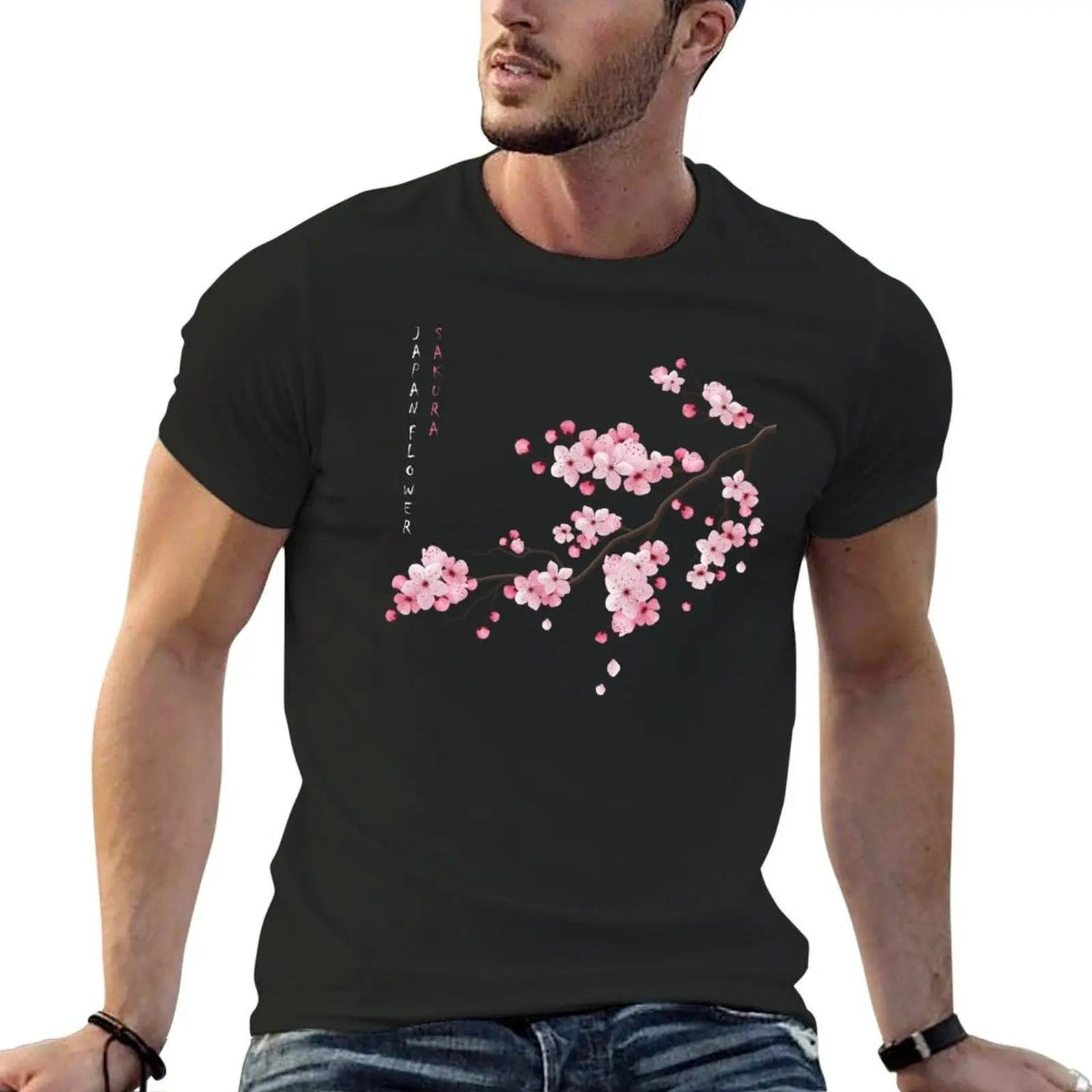 

Vintage Sakura Japanese Cherry Blossom Flower T-Shirt anime figures vintage clothing for men