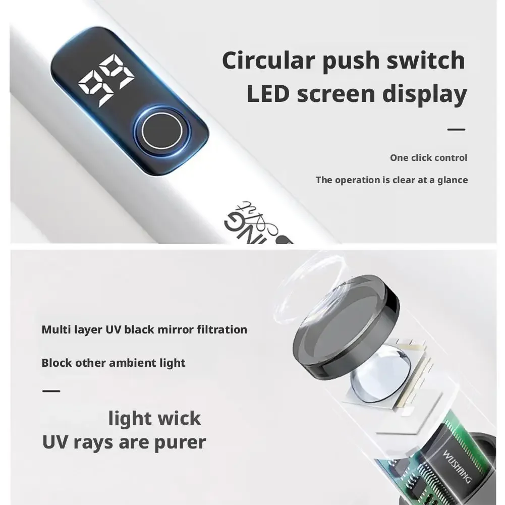 Mini latarka UV LED 395nm, ładowana przez USB, lampa do paznokci, lokalizator plam po zwierzętach, wykrywacz nieszczelności, znacznik, wykrywacz złota, skorpionów.