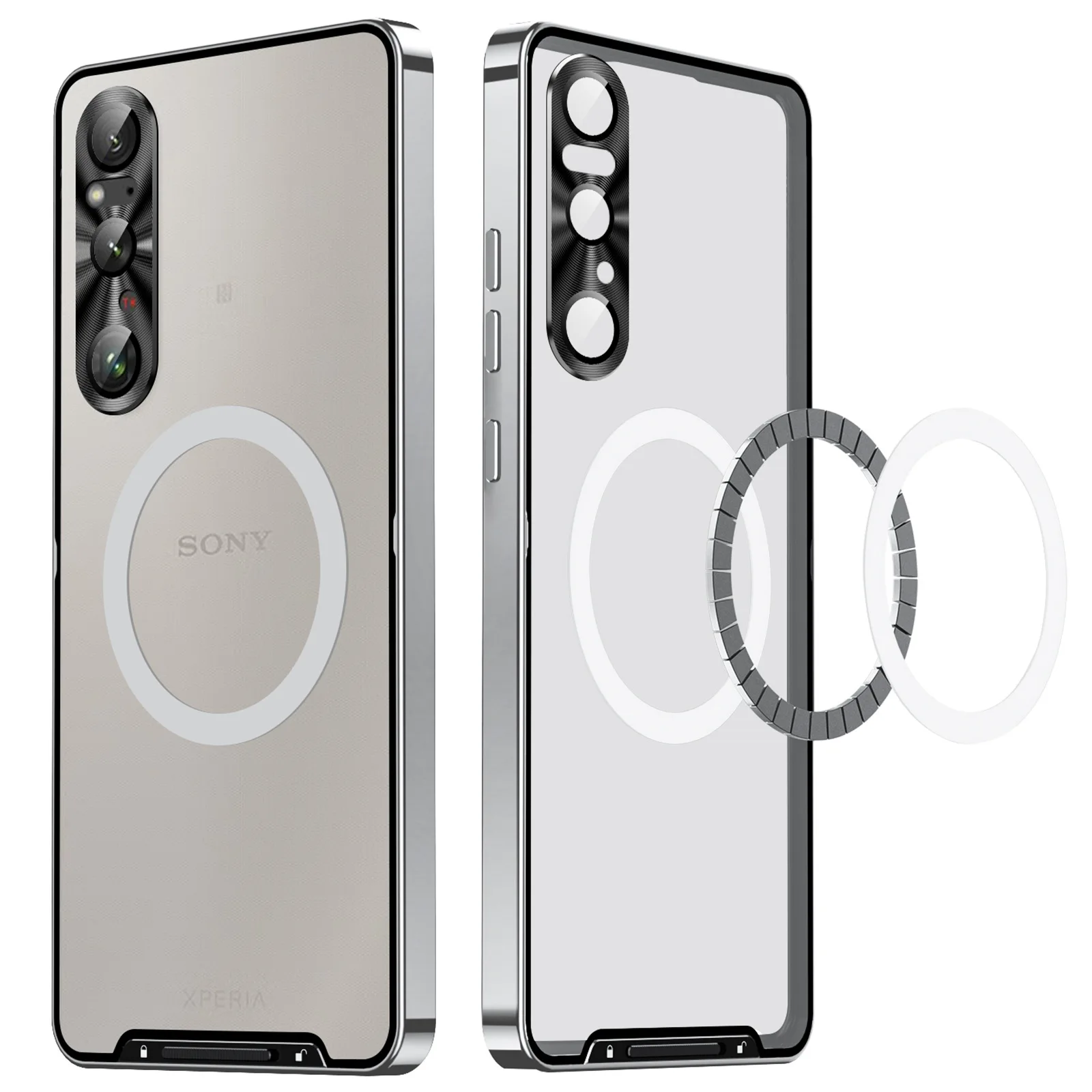 Funda de armadura de Metal a prueba de golpes para Sony Xperia 1 VI, Funda Magsafe con marco de aluminio mate para PC, Funda para Sony Xperia 1 IV V VI