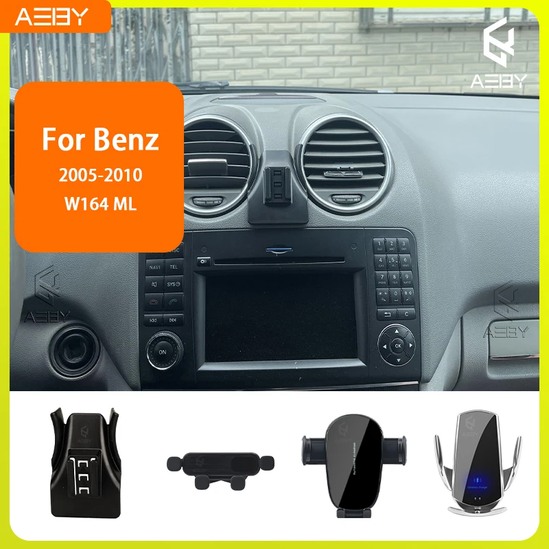 Für Benz ML W164 2005-2010 Handyhalterung Auto-Mobiltelefon-Halterung Spezielle Fixierte Halterung Basis Kabellose Ladestation Innenraum