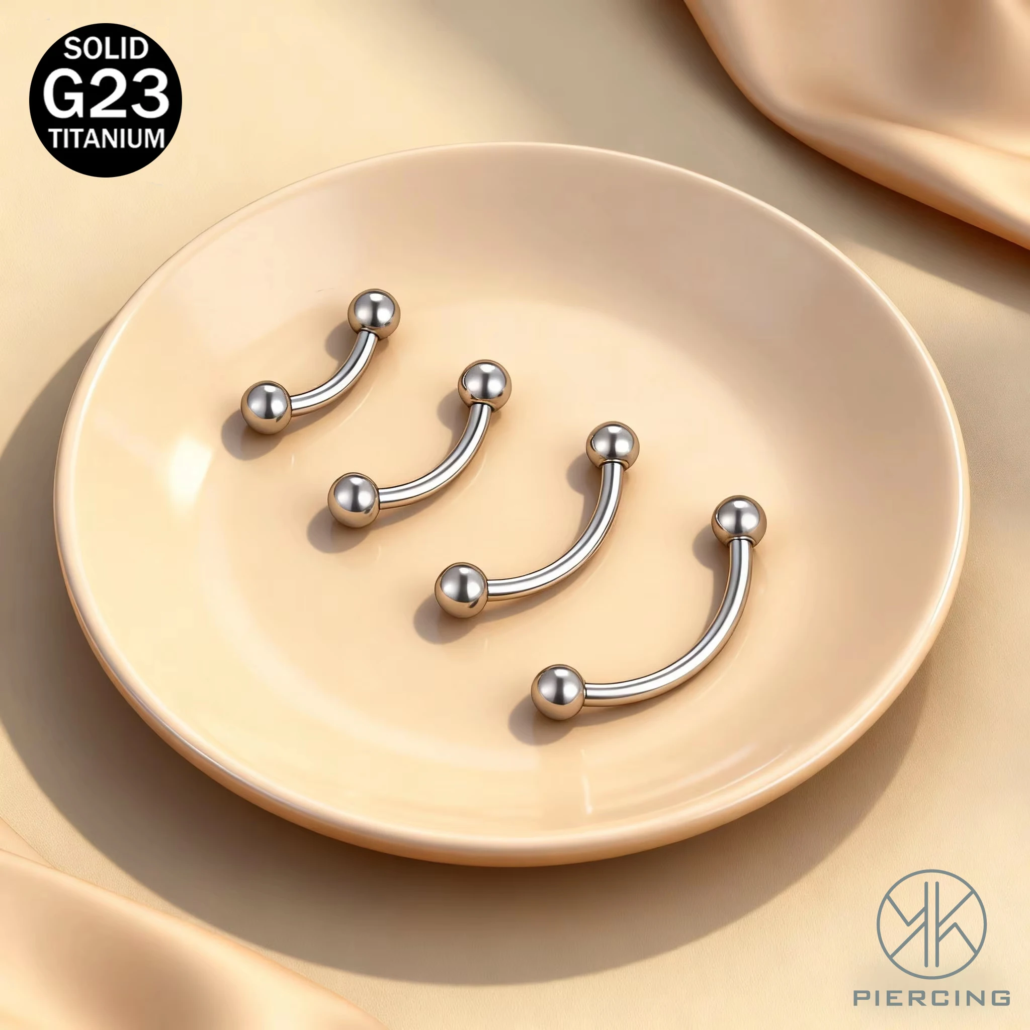 1PC 16G G23 Titanium Eyebrow Ring Internal Thread Bridge Piercing Curved Barbell Cartilage Earring 6mm/8mm/10mm/12mm Jewelry