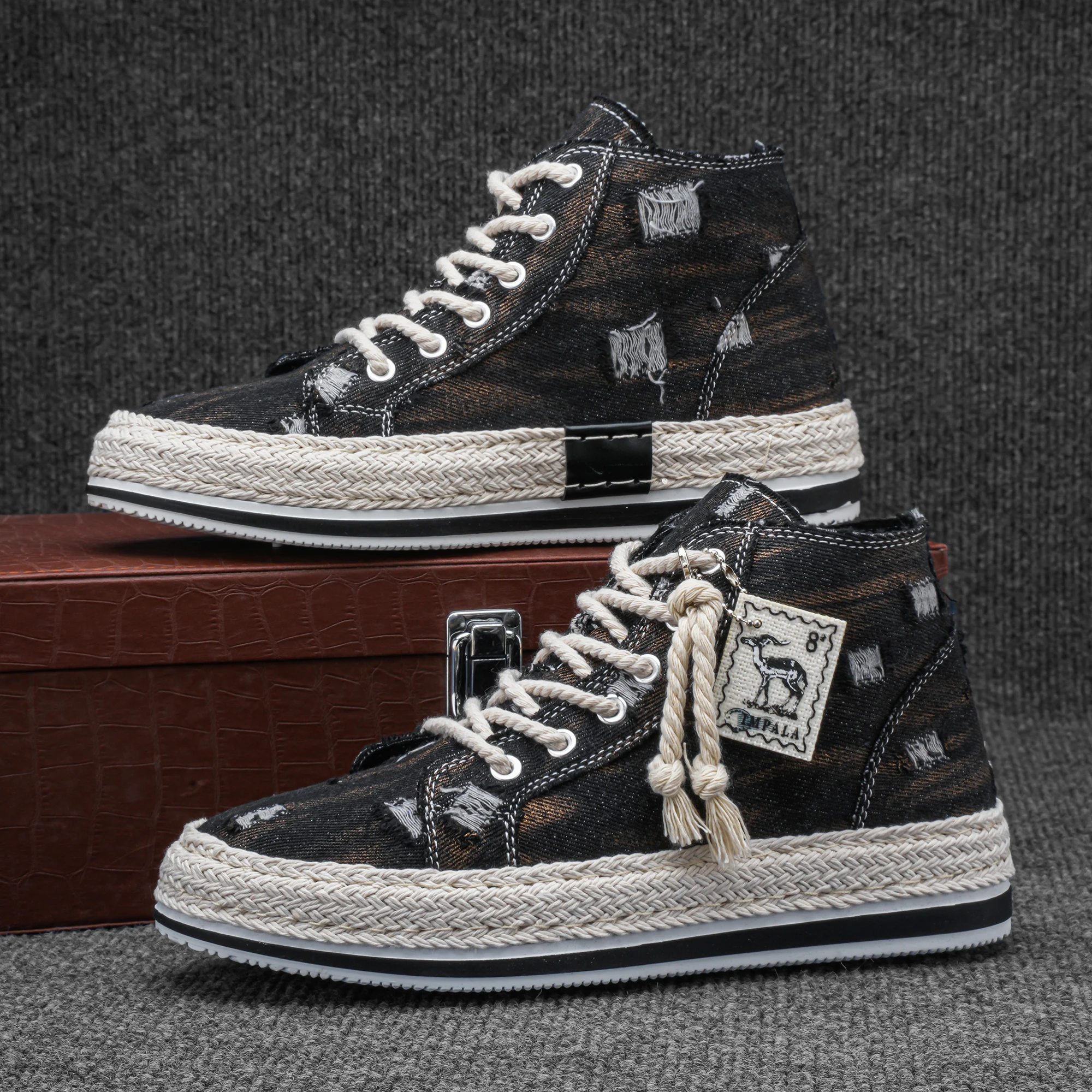 

Мужские модные дышащие кеды на высокой подошве, универсальные студенческие кроссовки.