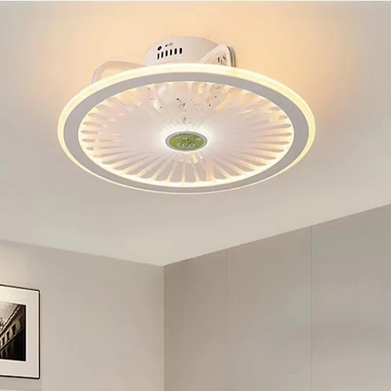 

Modern minimalist ceiling mounted fan light with remote control, variable frequency sound, invisible light, Nordic fan light