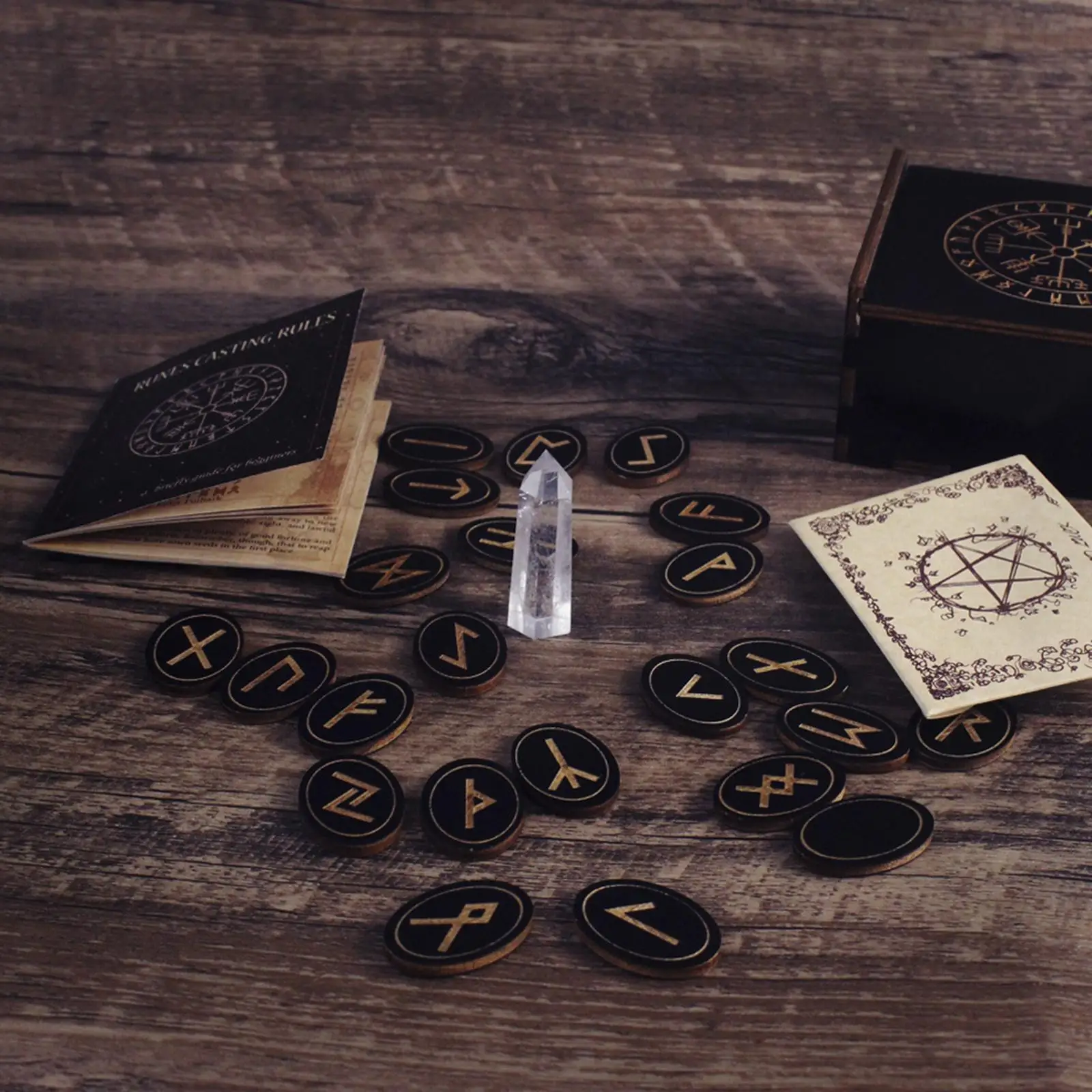 Acheter Rune 13 pièces/ensemble Runes de sorcière ?Ensemble de runes de sorcière, alchimie de guérison, gravure sur bois, méditation, autel, décoration de maison