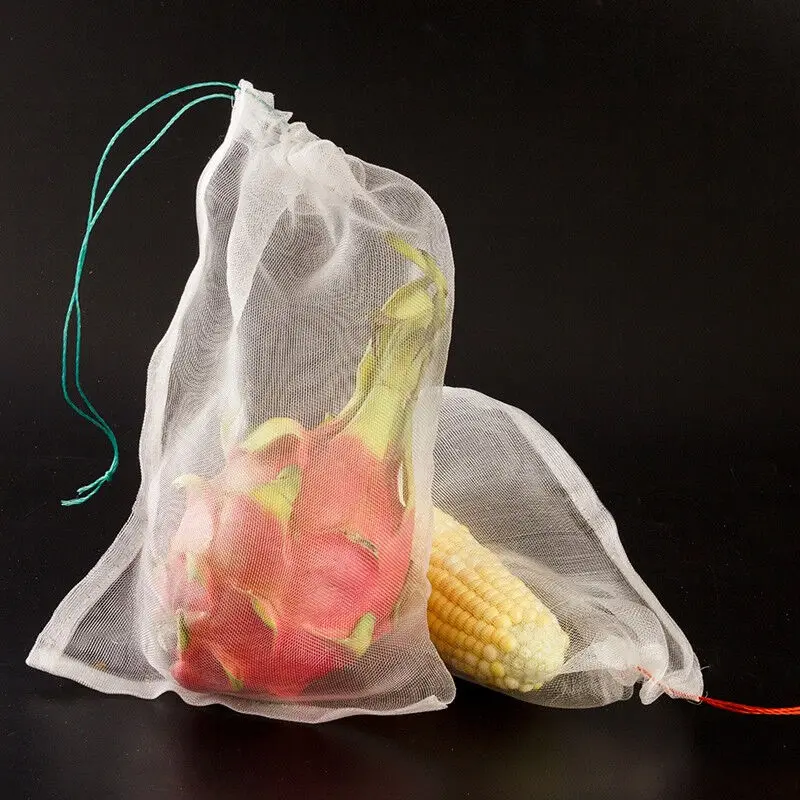 Drawstring Reusable Protection Bag for Seeds Soaking Germination, Fruit Mesh Bags, Garden Vegetables Nylon Bag