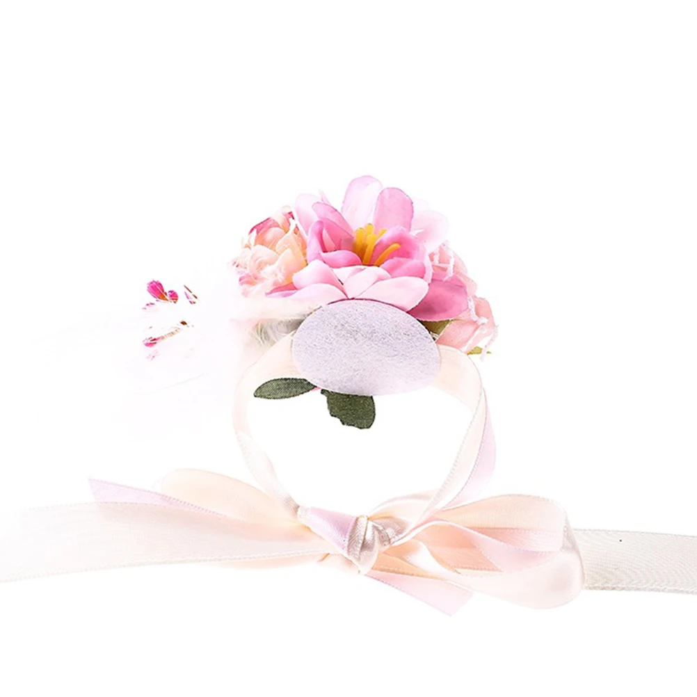 

Simulated Rose Wreath Bracelet Set Head Bands Wristband Hairband Floral Headband Flower Bride Girls Headwear