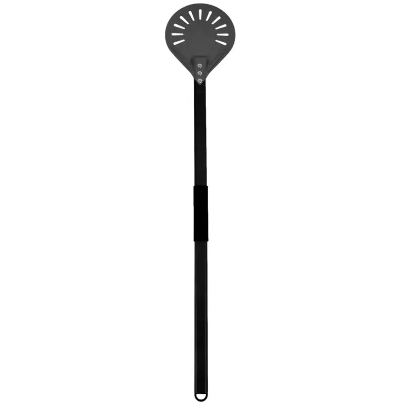 J1UL1N Metal Pizza Turning Peel Oversize Professional Long Round Pizza Tool Aluminum Adjustable Pastry Removable Handle