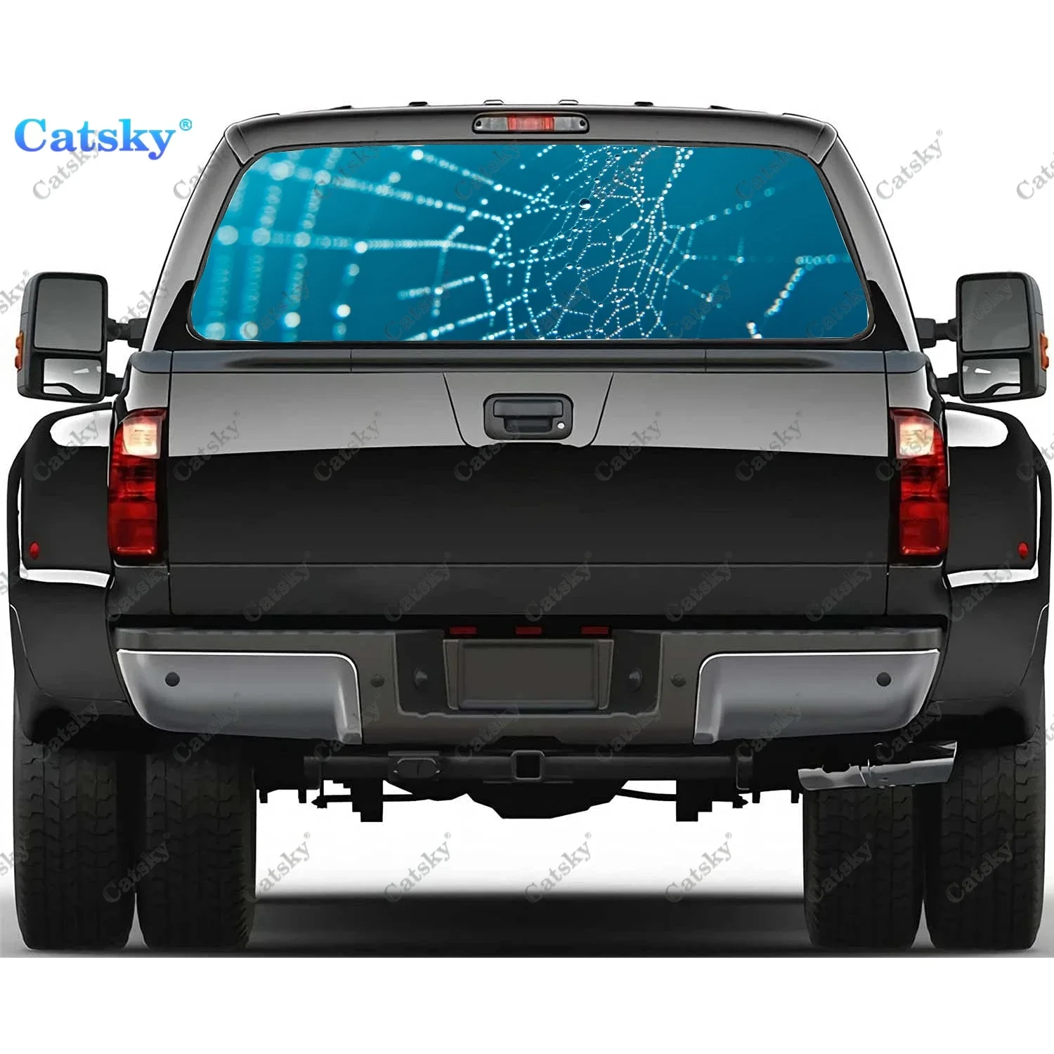 

Cobweb Rear Window Decals for Truck,Pickup Window Decal,Rear Window Tint Graphic Perforated Vinyl Truck Stickers
