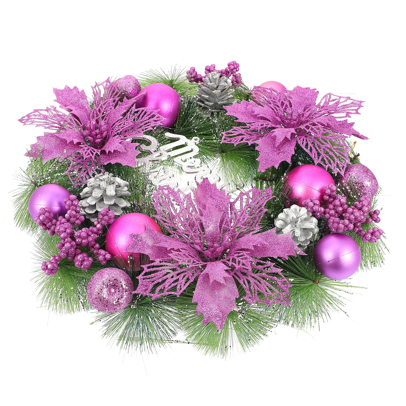 

ChristmasDecoration PVC Artificial Wreath Festive Atmosphere Wall Door Hang Indoor Christmas Party New Year Day Winter Decor
