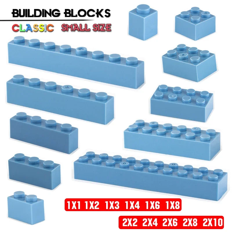 

Building block 1X3 1X6 2X6 2X8 hole light blue brick basic accessories education creativity compatible brand building block toy