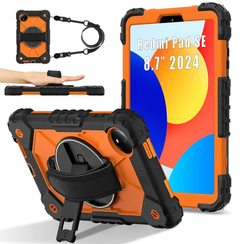 Para Xiaomi Redmi pad SE 8,7 pulgadas Fundas Redmi pad pro 12,1 pulgadas armadura Tablet funda rotación mango soporte a prueba de golpes cubierta robusta Coque