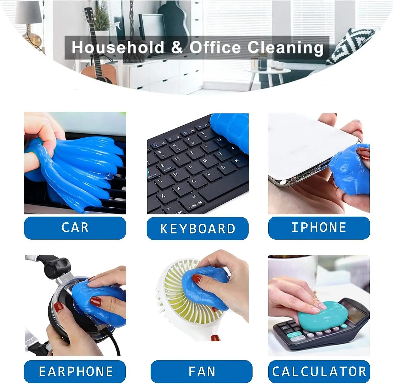 Car Cleaning Gel Air Vent Dust Cleaner Gel Household Office Auto Laptop Keyboard Multifunction Gap Cleaning Gel Dust Remover