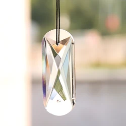 3.0in fasetowany szklany żyrandol kryształowy pryzmat lampa wisząca część Suncatcher akcesoria do rękodzieła wisiorek 2 otwory łącznik dystansowy