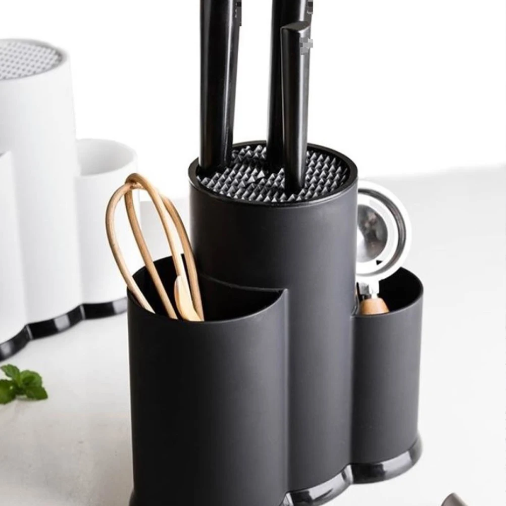 

Multi-Functional Plastic Cutter Storage Rack Kitchen Organizer Stand Drainage Knife Holder Simple Design Storage Shelf