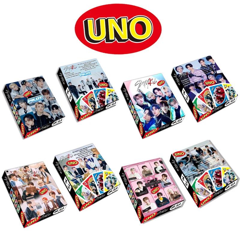 

Korean boy band straykids peripheral cards UNO board game card 112 high-definition photo game card game, collectible and gift