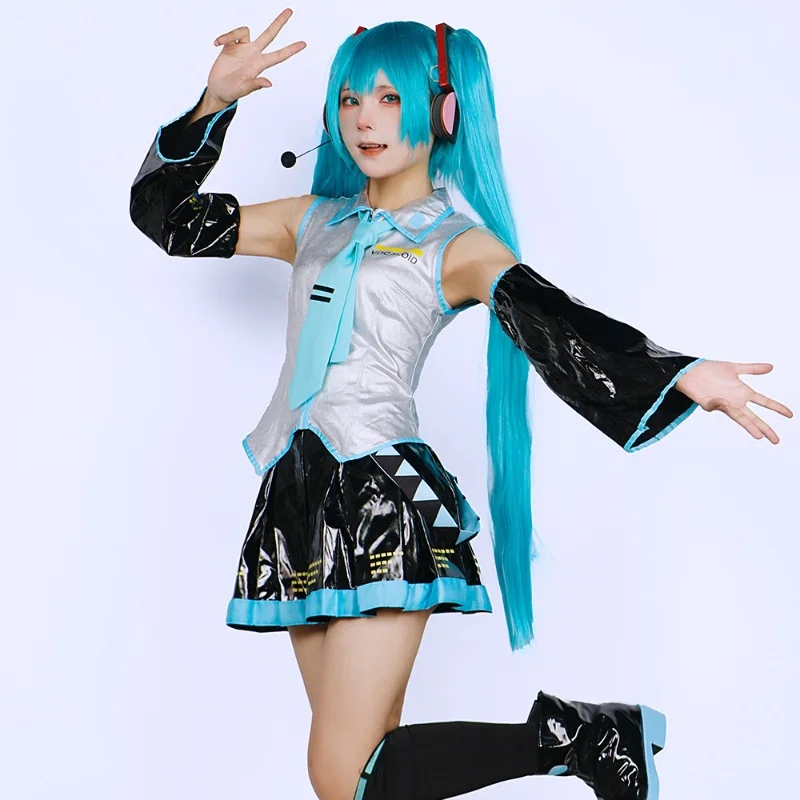 Novas mulheres hatsune miku anime cosplay traje de neve jk vestido de marinheiro uniforme do ensino médio halloween conjunto completo para meninas