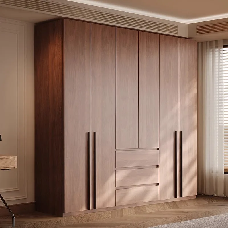 Oak all solid wood casement door wardrobe bedroom household cabinet, log simple wind one door to the top large wardrobe