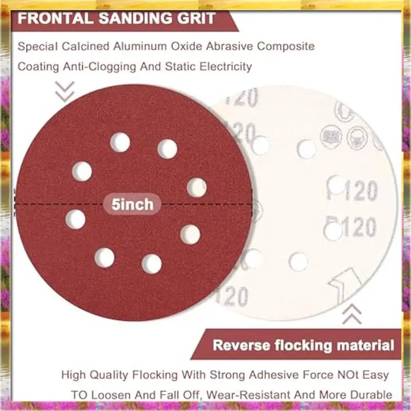 ABSU 160 шт. 5-дюймовый шлифовальный диск, 60/80/120/150/240/320/400/600 зернистость, наждачная бумага с крючком и петлей, песочная бумага для орбитальной шлифовальной машины Du