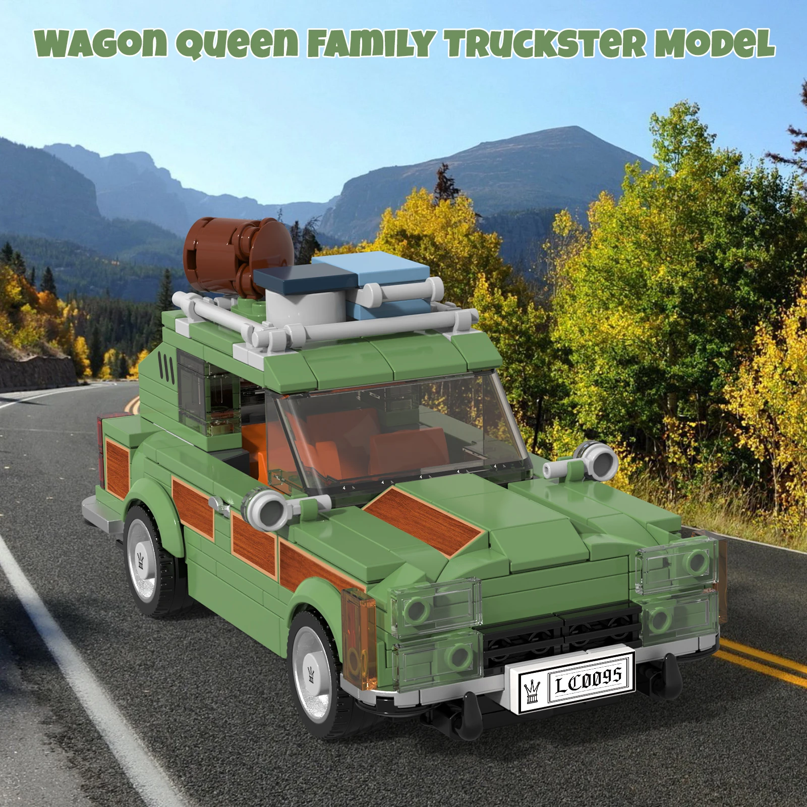 Family Vacation Wagon Queen Truckster Road Trip Toy Building Set, Camper Toy Kit, Creative Gift for Fans, Kids Boy 8-14, 413 Pcs