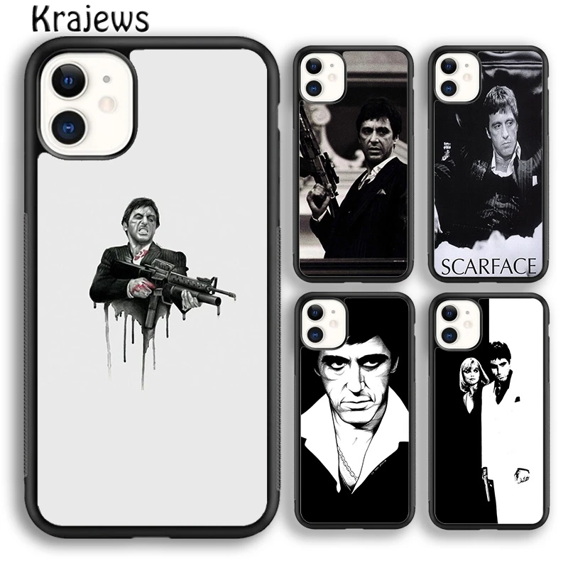 Krajews Tony Montana Scarfaces Al Pacino Phone Case For iPhone 16 15 SE2020 14 6 7 8 plus 11 12 13 pro max coque Shell Fundas