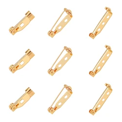 2pcs 14/21/27mm 18K Gold Plated Copper Brooch Clip Base Pins Safety Pins Brooch Settings Blank Base For DIY Jewelry Making