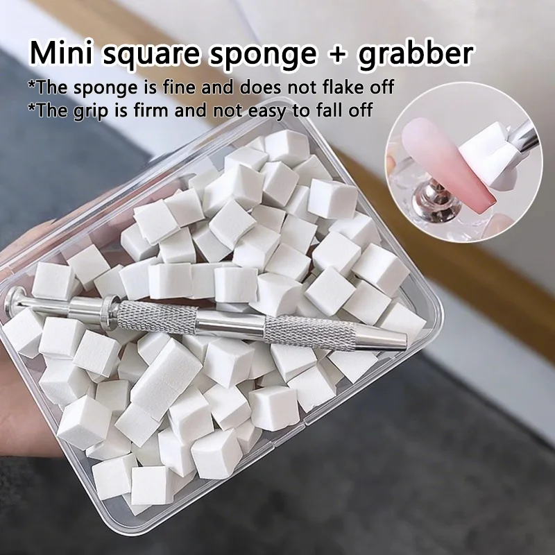 100 pçs gradiente esponja escova arte do prego conjunto de esponja para diy arte do prego gel polonês escova glitter pó paipai cola manicure acessório