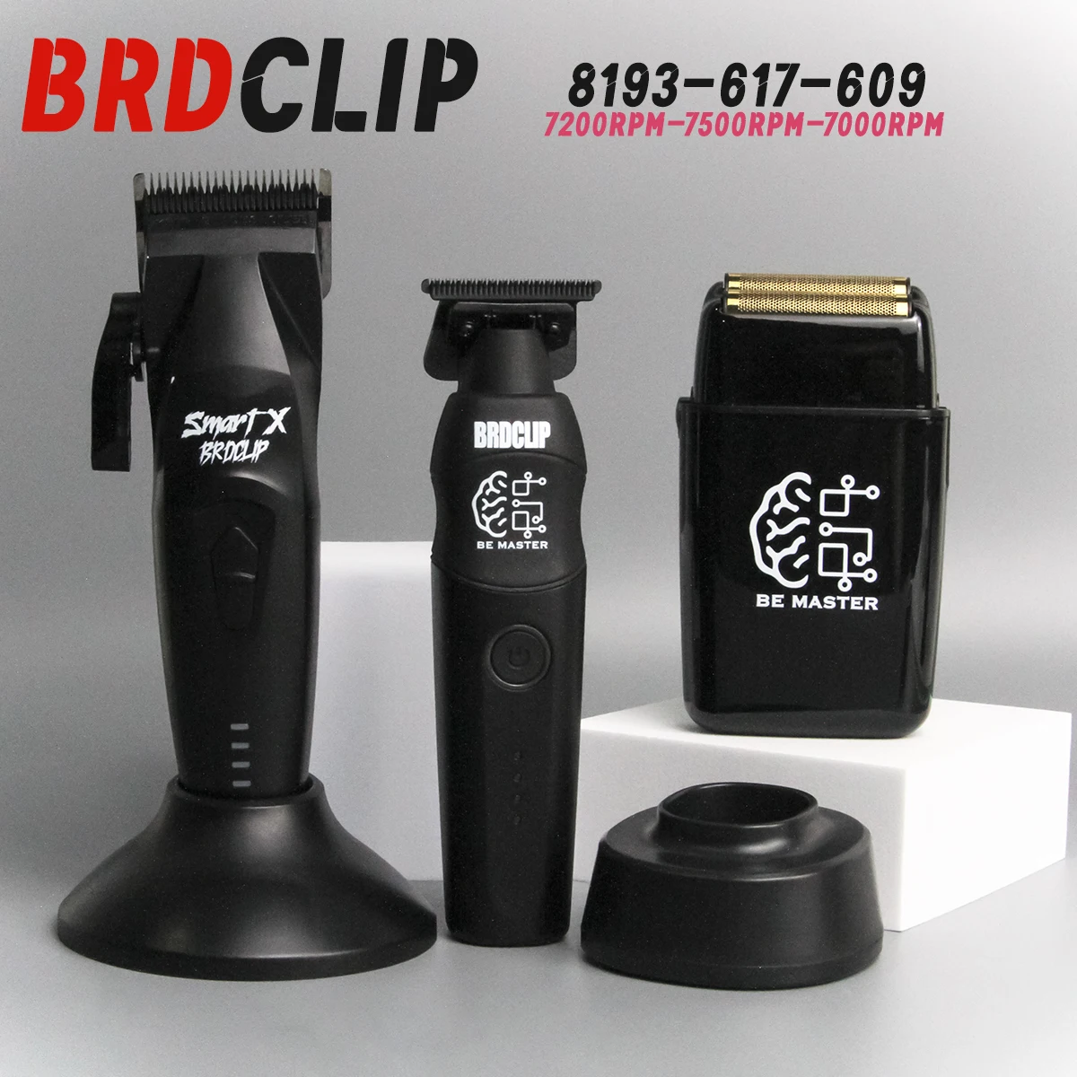 

Профессиональный парикмахерский набор BRDCLIP, машинка для стрижки волос, бесщеточный двигатель, 7200 об/мин, 7000 об/мин, высокоскоростное малошумное керамическое лезвие