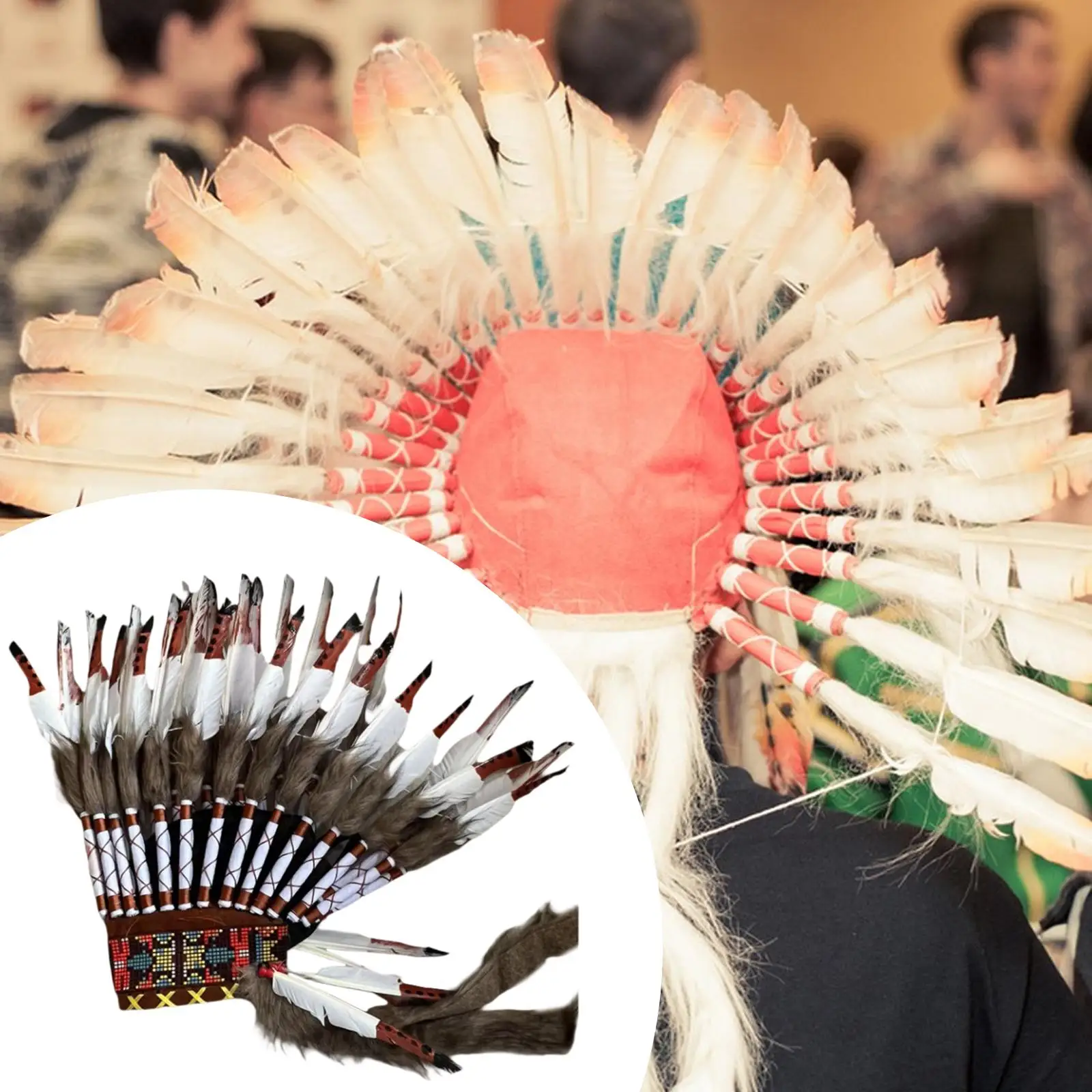 Coiffure de plumes artificielles pour les spectacles sur scène d'Halloween du festival