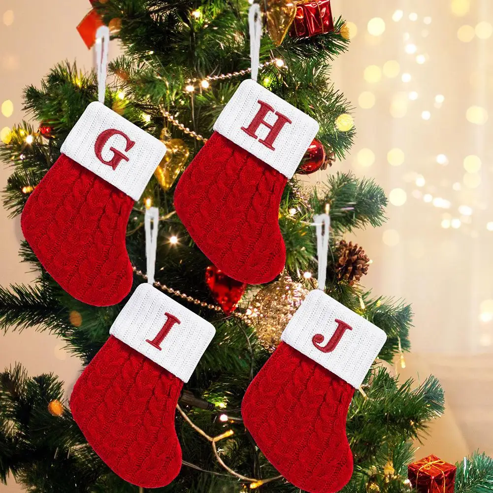 Christmas Alphabet Knitting Socks Christmas Tree Ornaments Christmas Decorations For Home 2024 Navidad Noel 2024