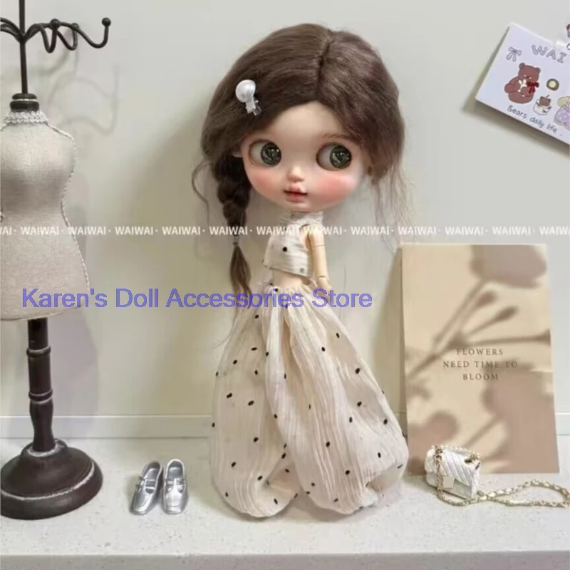 

2pcs fashion dot Shoulder top+lantern pants for Landoudou/Blythe/ob22/ob24 Doll