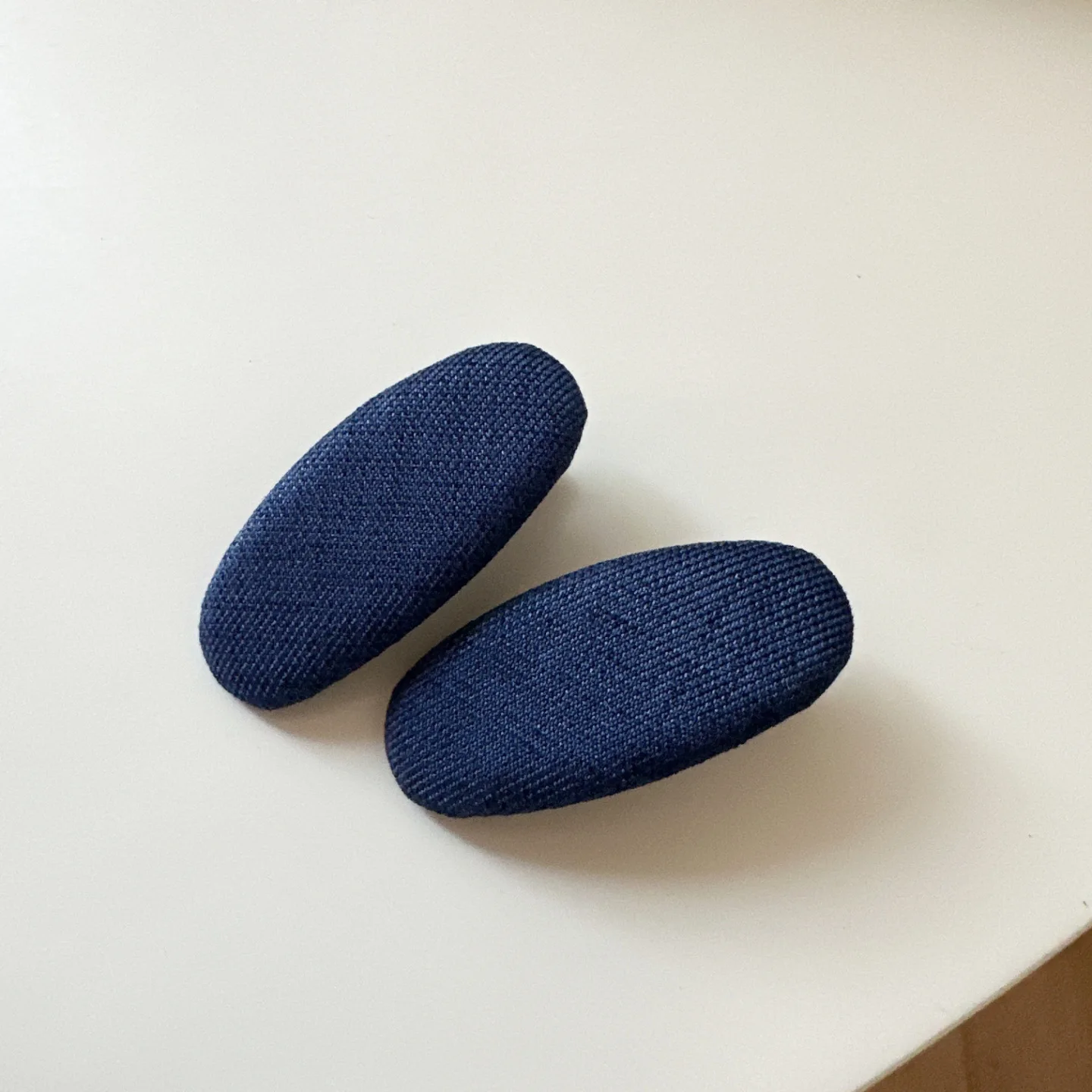 Vintage koreanische Haarspange, marineblau, gepunktet, Stoff-Haarnadel, handgefertigt, keine Schäden, Haar-Accessoires für Frauen, Haarspangen für Mädchen – Detail 6
