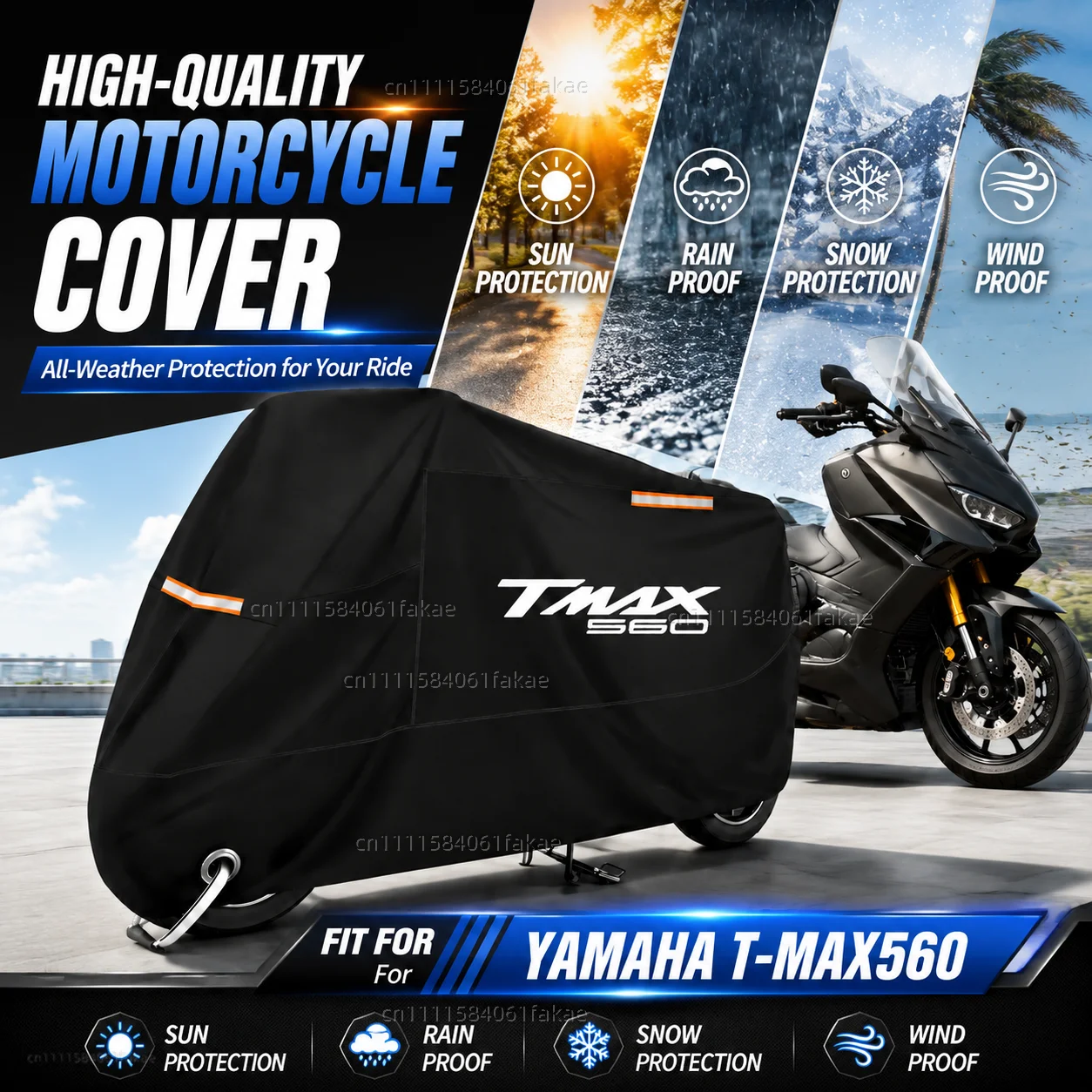 Motorcycle Cover Waterproof Outdoor All Season Dustproof UV Protective Moto Scooter Rain Cover For YAMAHA T-MAX TMAX 560 T max