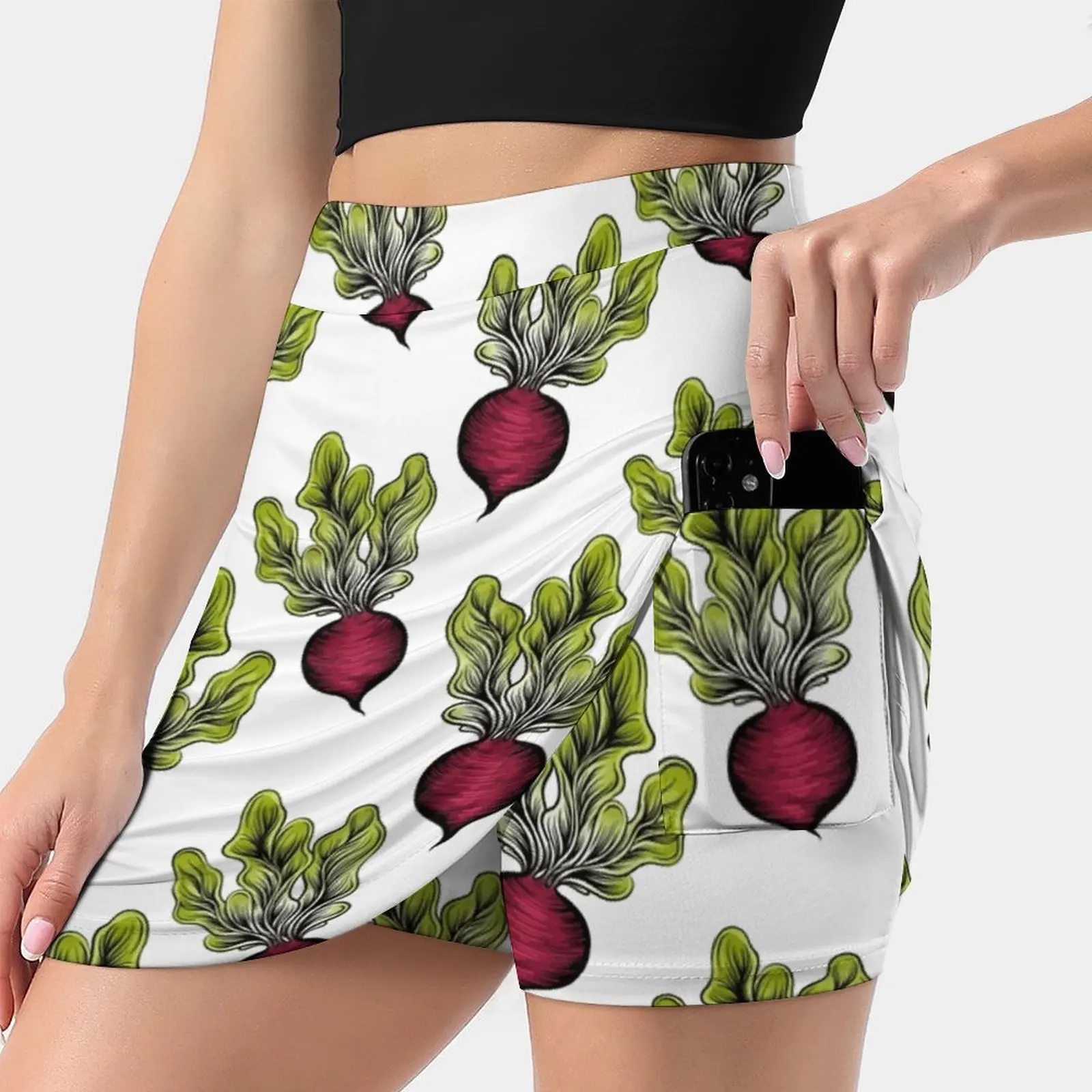 

Beets Are Best Korean Fashion Skirt Summer Skirts For Women Light Proof Trouser Skirt Beets Vegetables Patterns Veggies Veggie