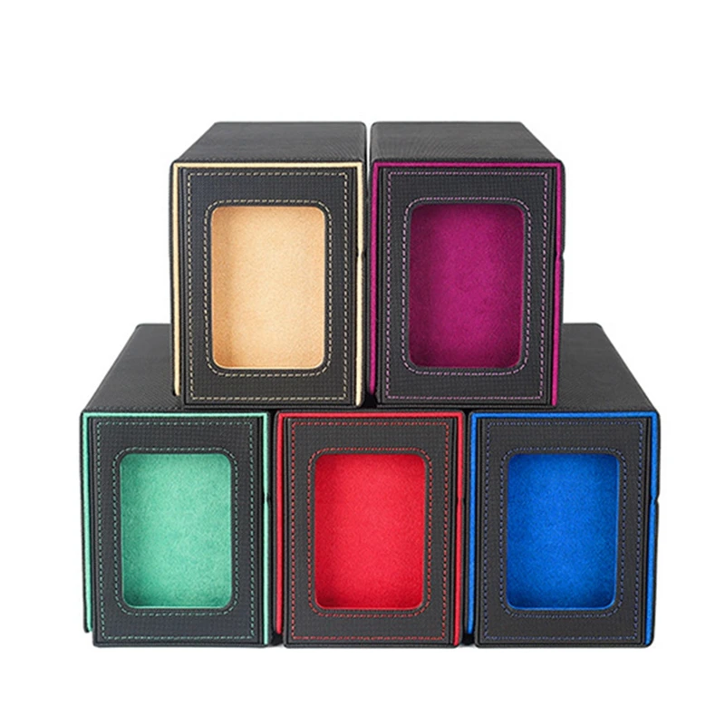 ポータブル磁気ゲームカード収納ボックス,表示ウィンドウ付き引き出し,マジックゲームカード用カードホルダー